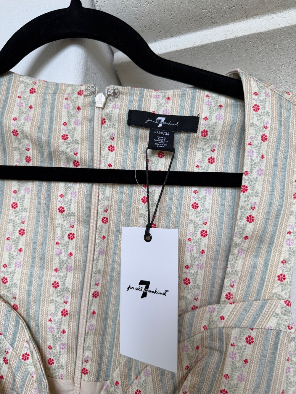 7 for all mankind - floral sweetheart neckline dress - Picture 5 of 5